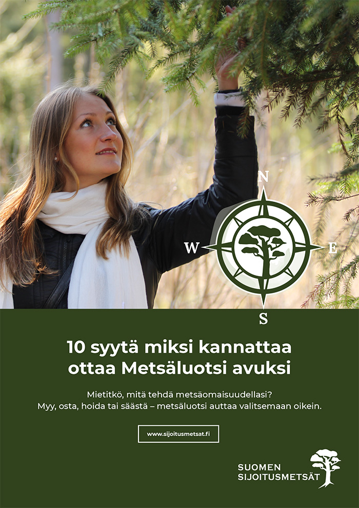 10 syytä miksi metsänomistajan kannattaa ottaa Metsäluotsi-palvelu avuksi -opas.